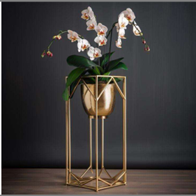 Elegant Gold Flower Pot